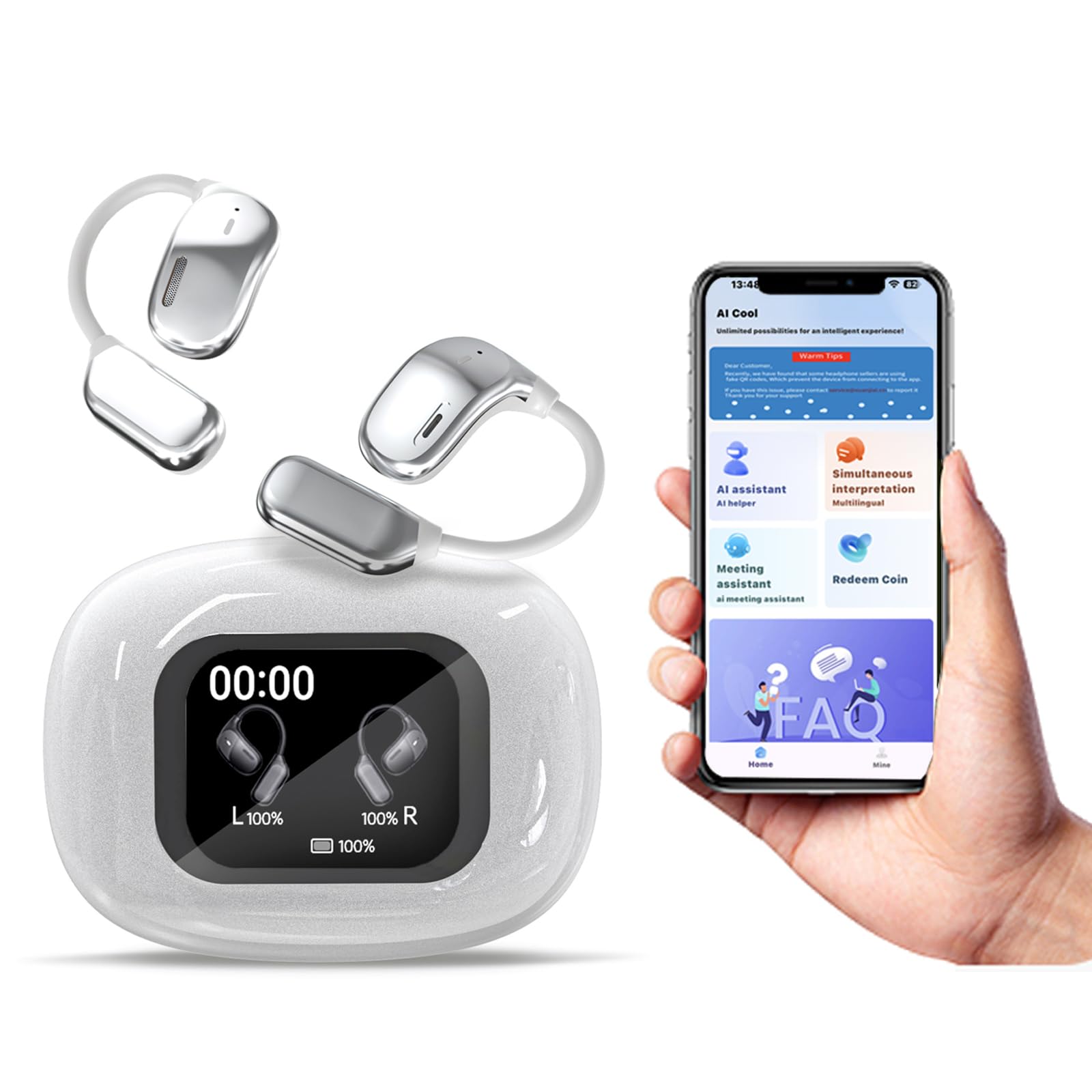 Amazon.com: Xmenha Over The Ear Language Translator Earbuds AI